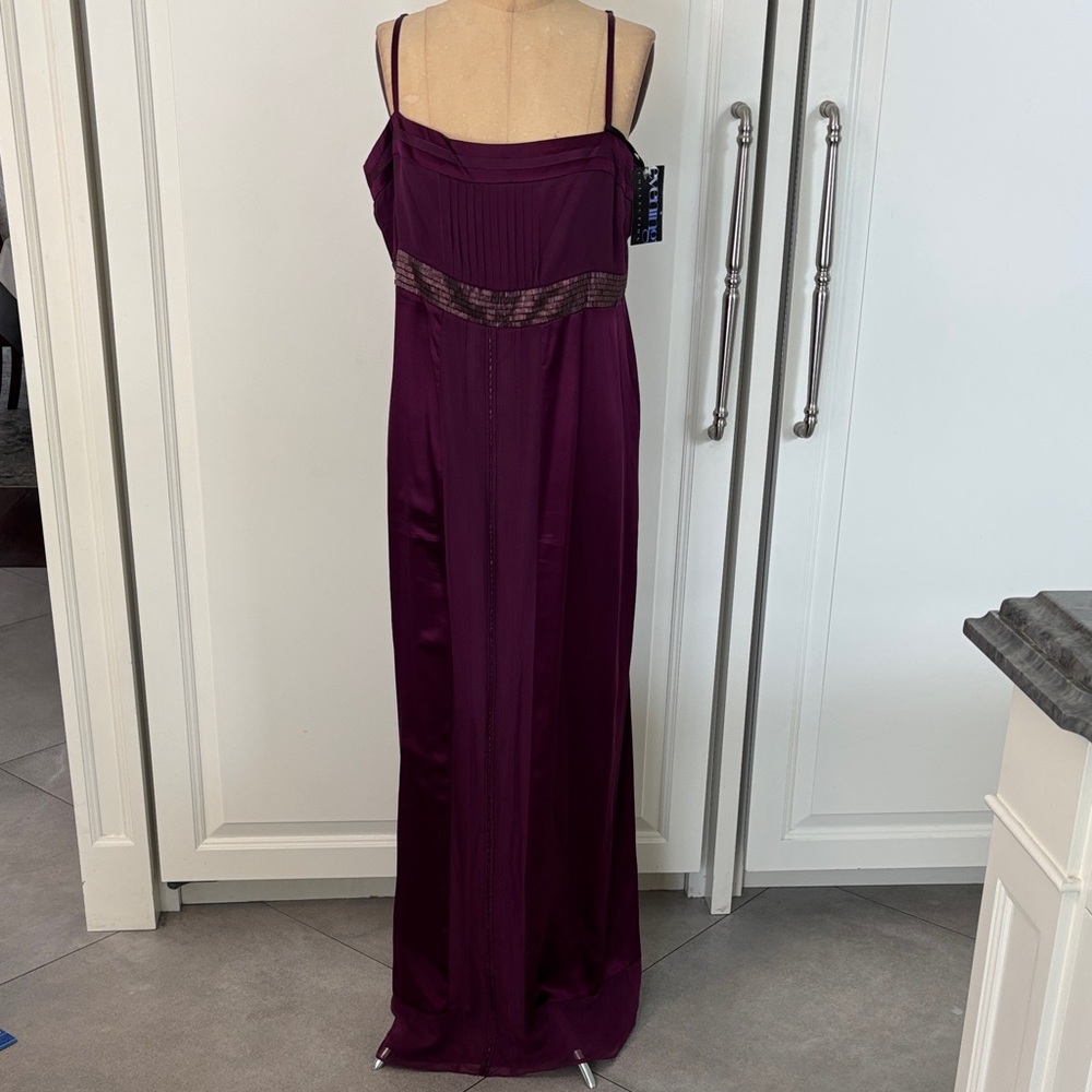 Calvin Klein magenta silky satin Maxi Dress NWT